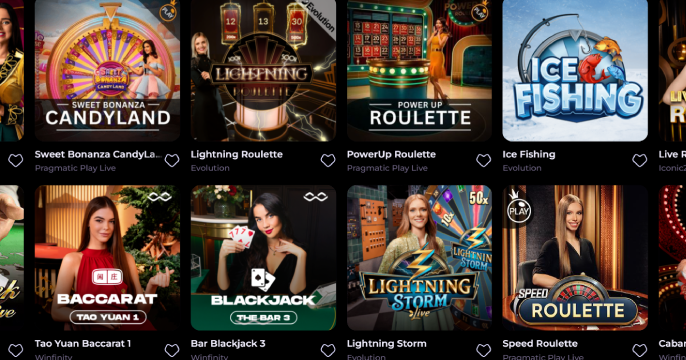 Live Casino-banner med HighFly Casino-spill